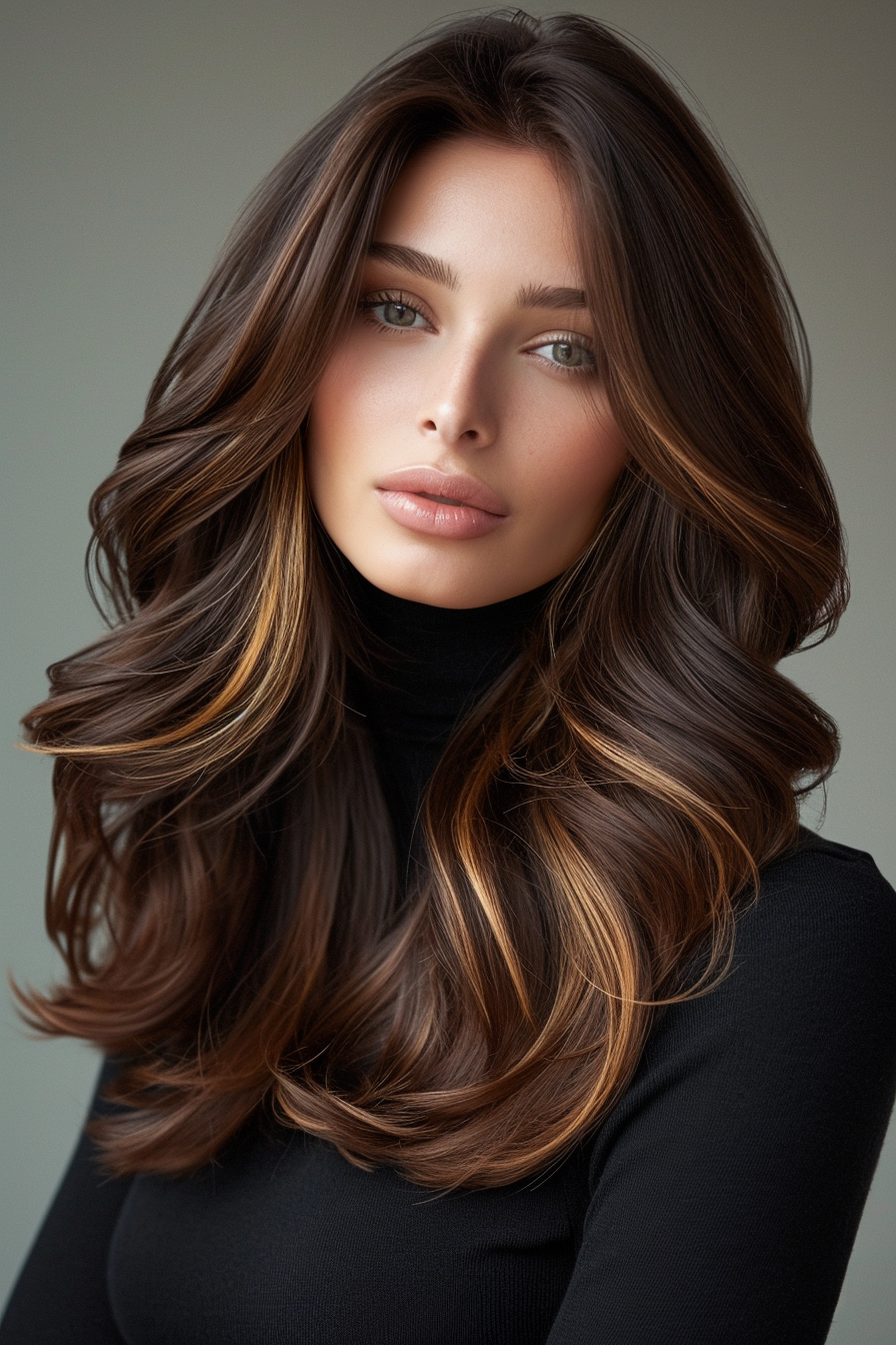 Brown Hair With Highlight Color Ideas 34