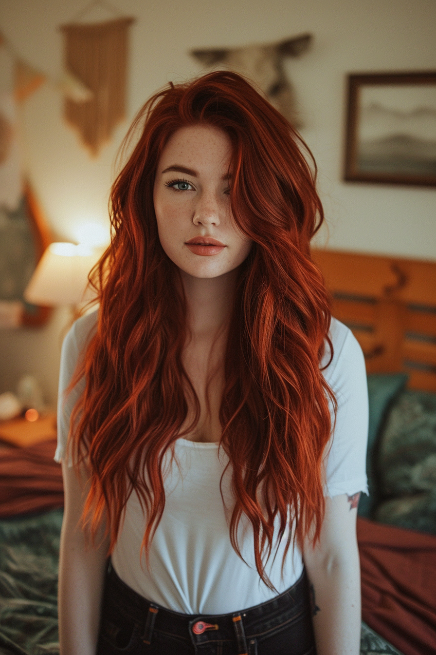 Dark Red Hair Color Ideas 16