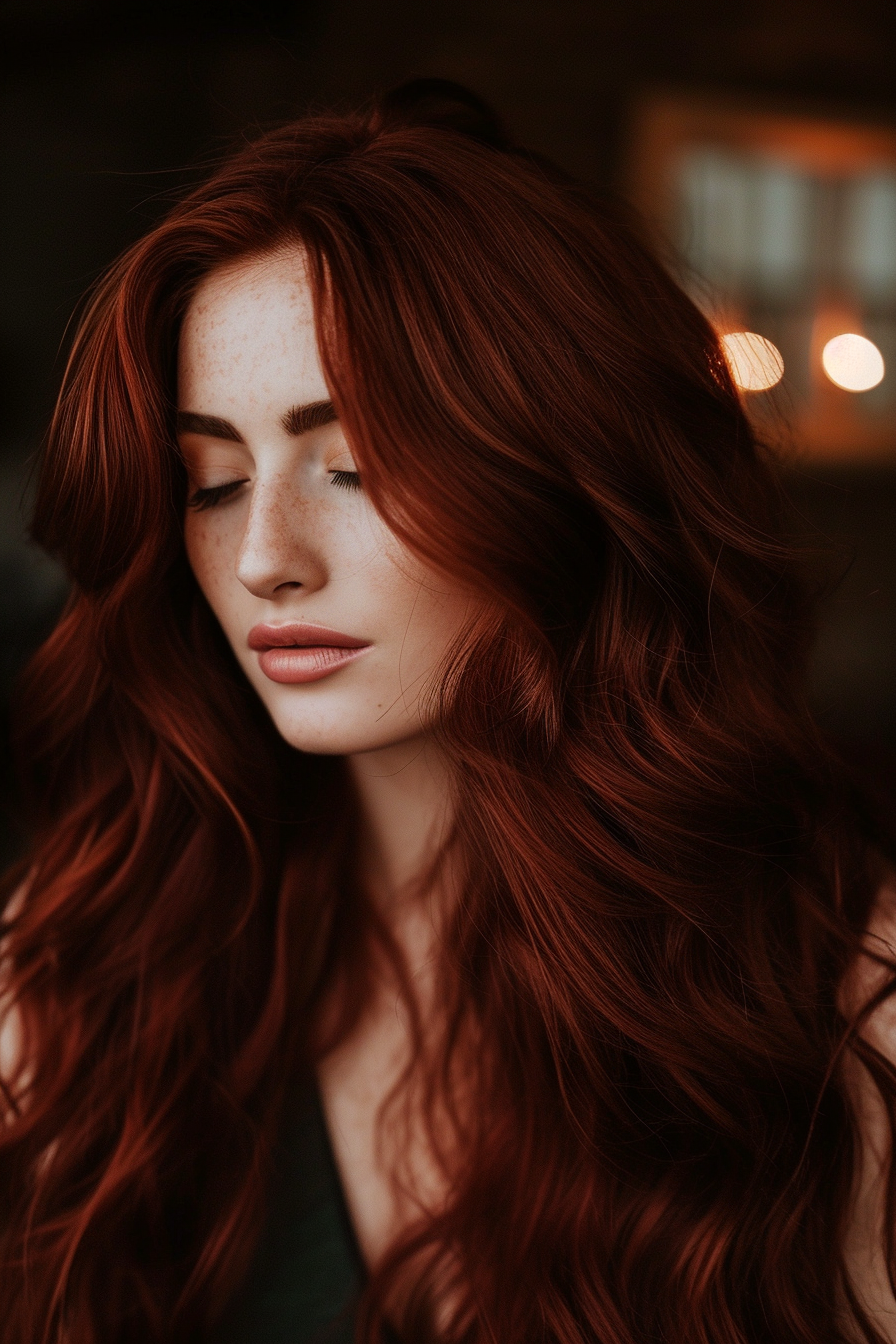 Dark Red Hair Color Ideas 29