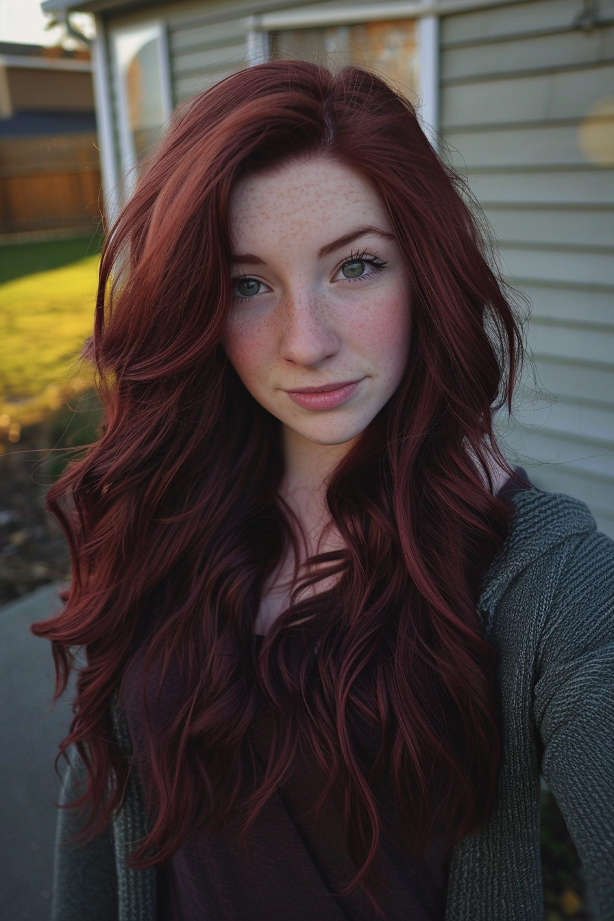Dark Red Hair Color Ideas 41