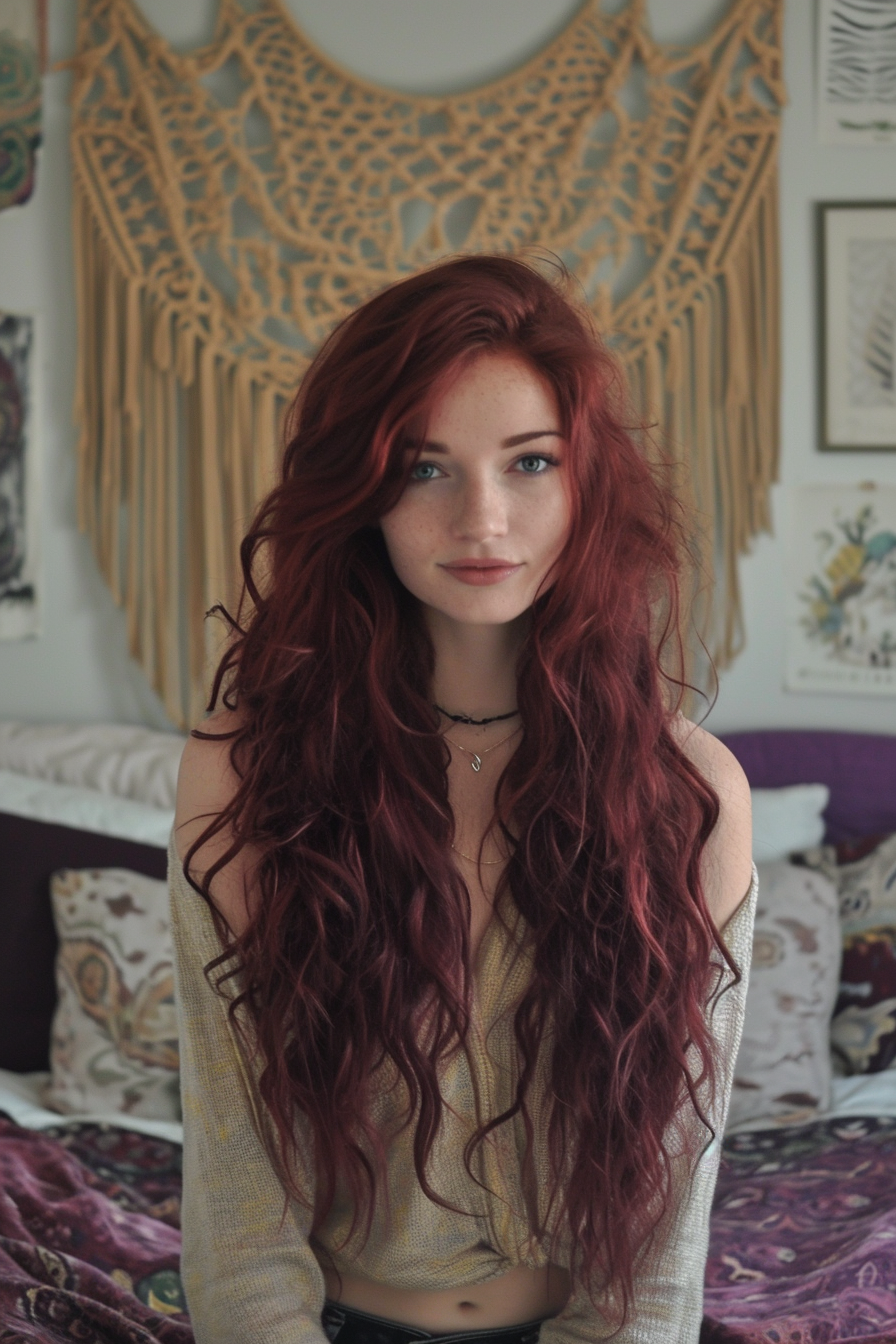 Dark Red Hair Color Ideas 44