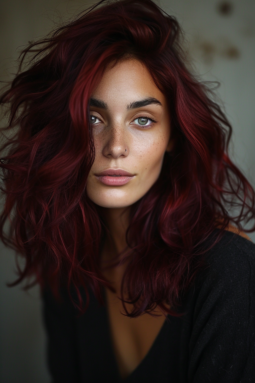Dark Red Hair Color Ideas 51