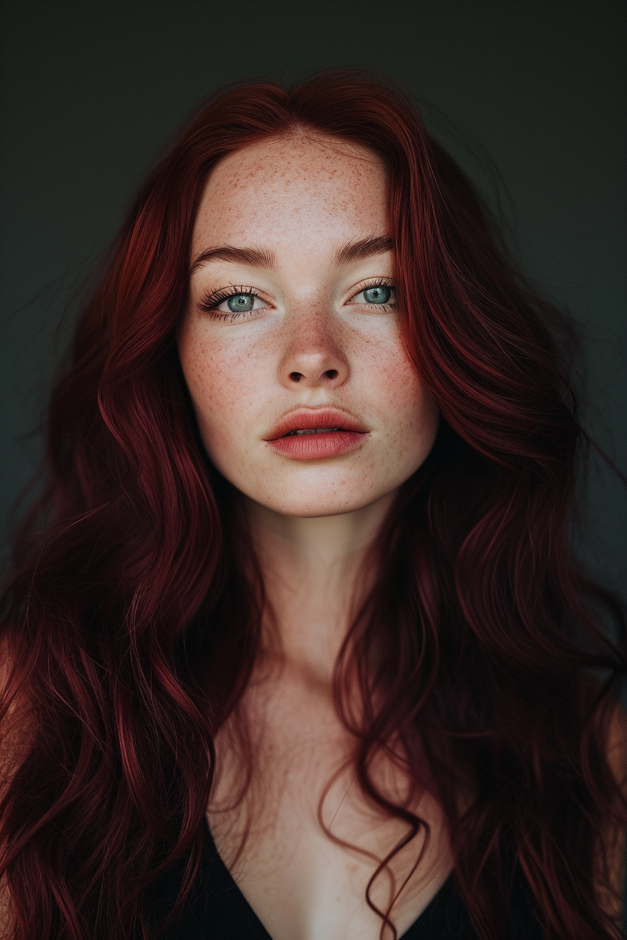 Dark Red Hair Color Ideas 9