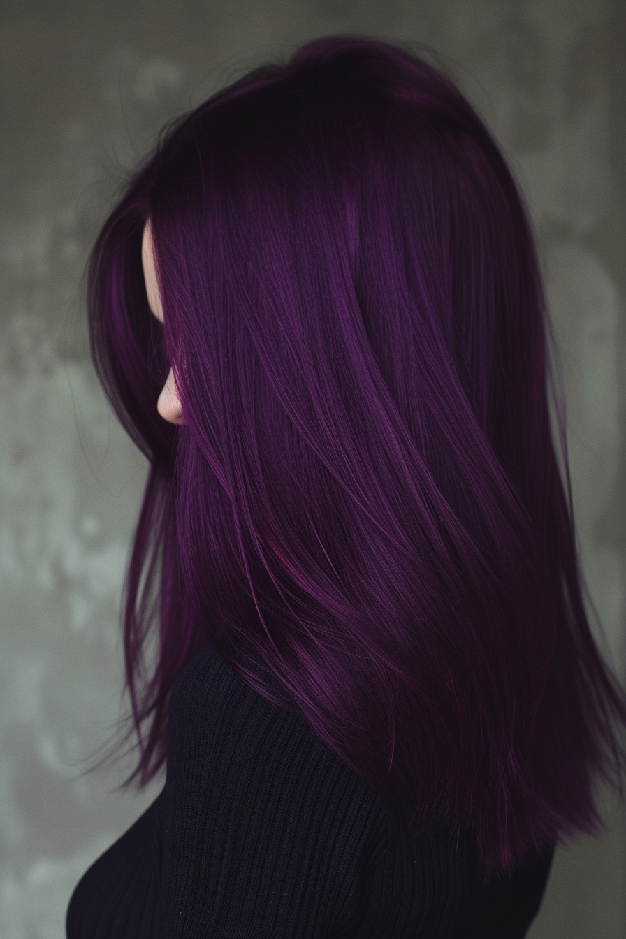 Midnight Purple Hair Ideas 14