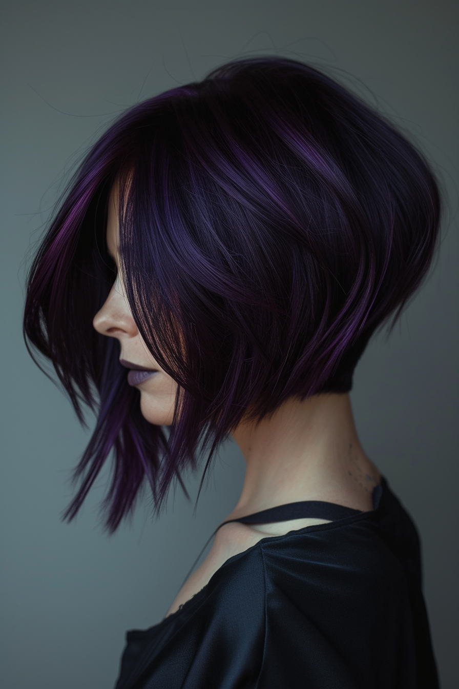 Midnight Purple Hair Ideas 23