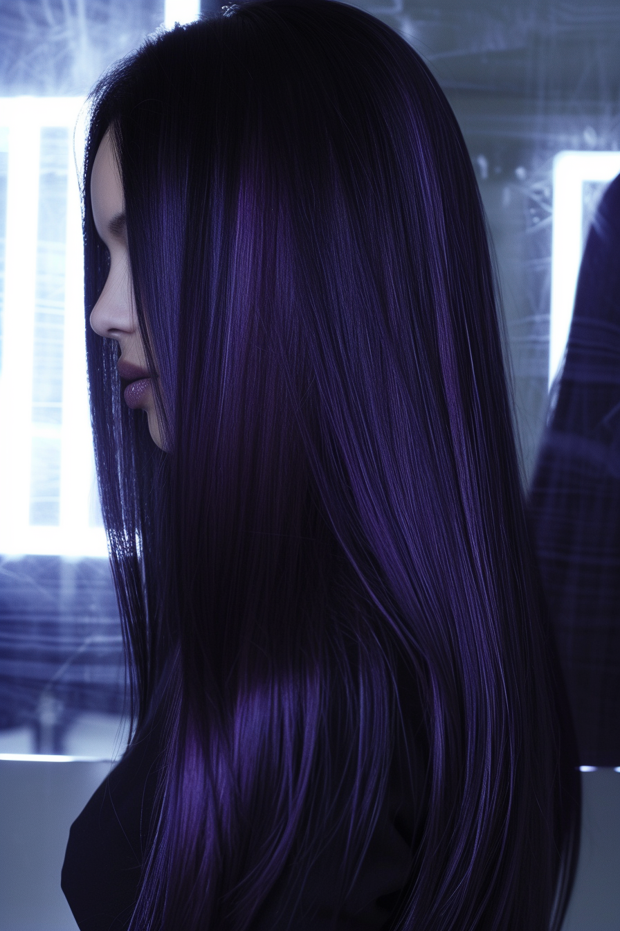 Midnight Purple Hair Ideas 25