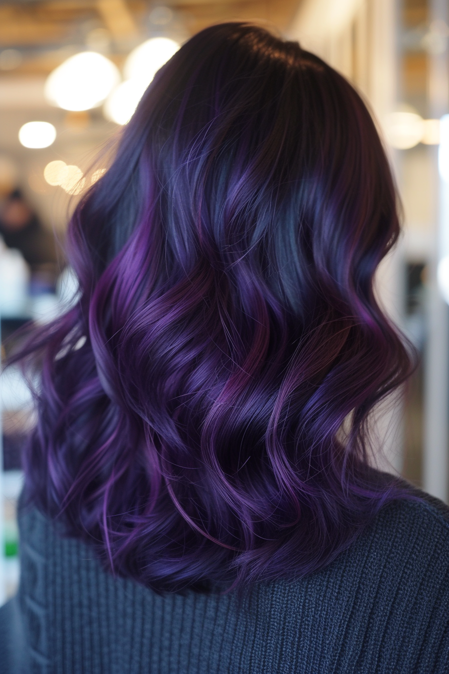 Midnight Purple Hair Ideas 27