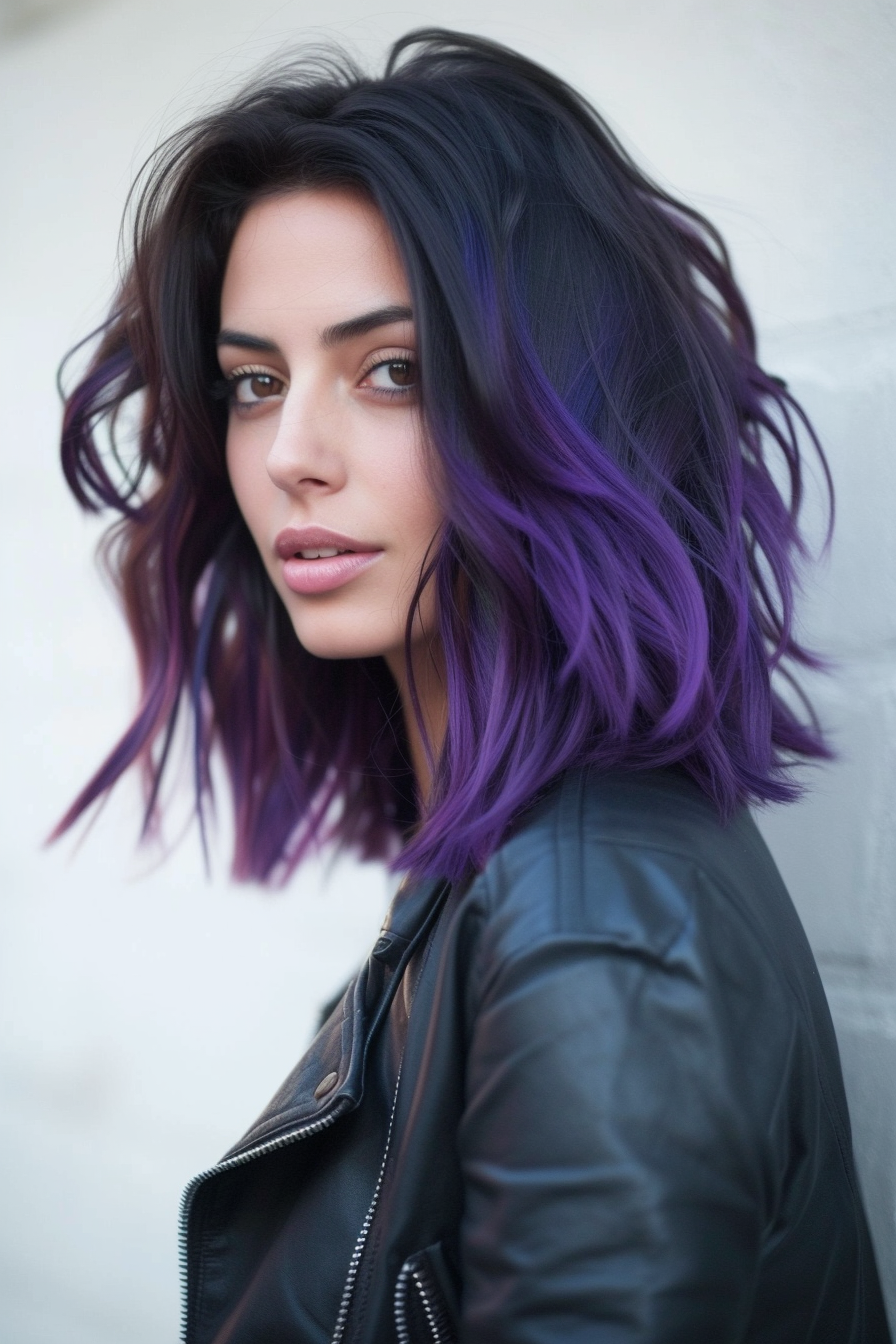 Midnight Purple Hair Ideas 35