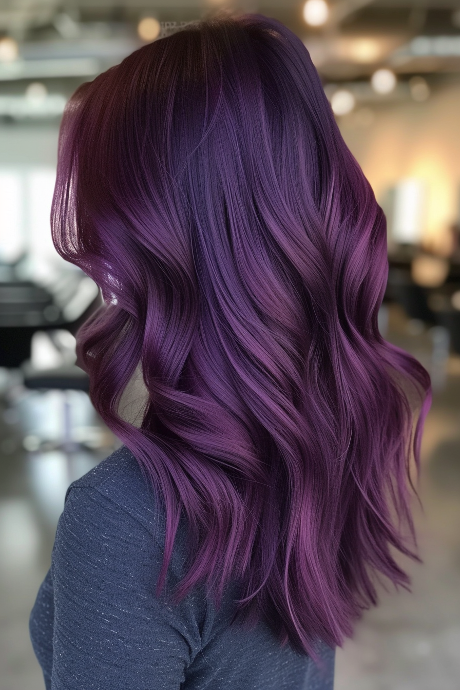 Midnight Purple Hair Ideas 37