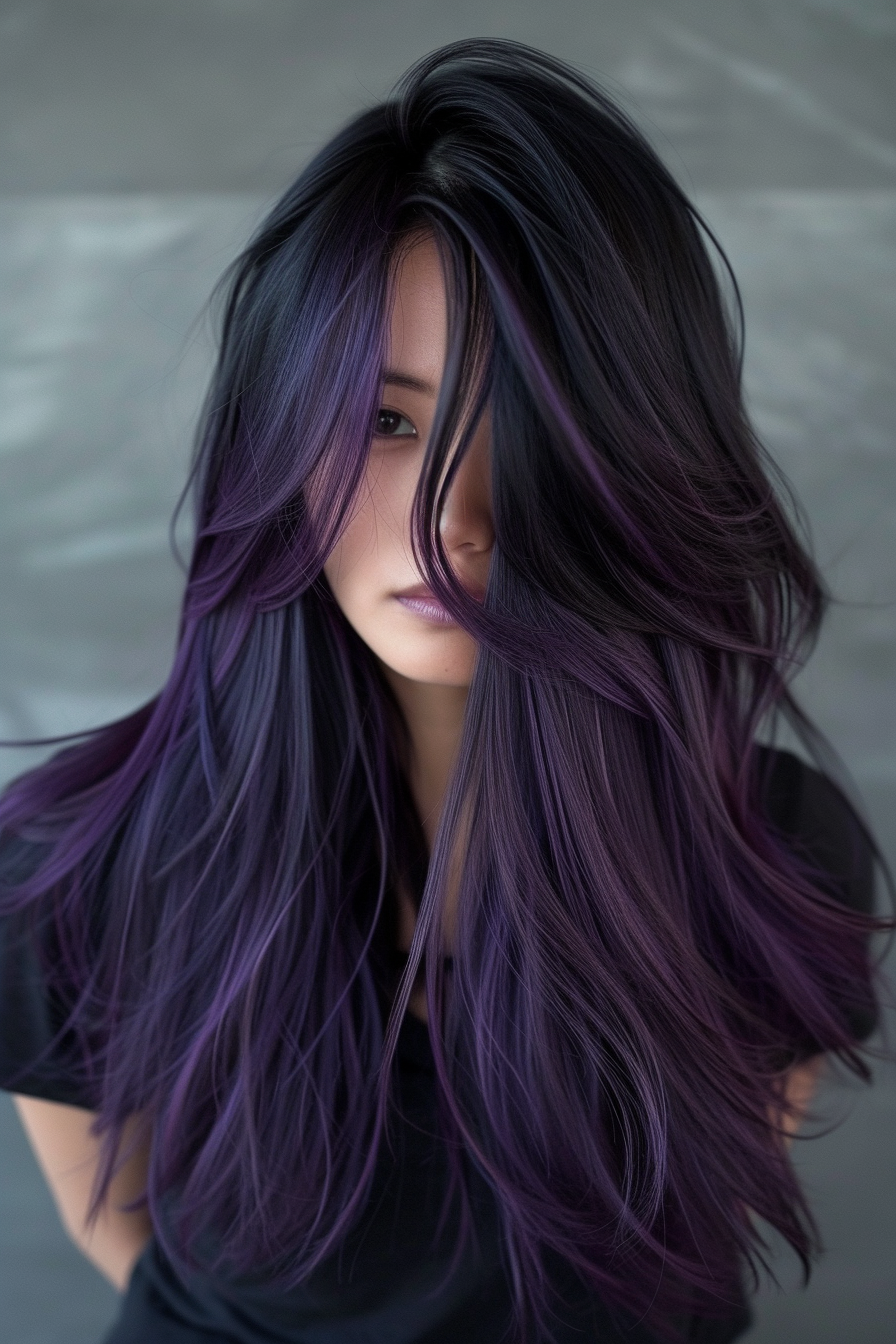 Midnight Purple Hair Ideas 38
