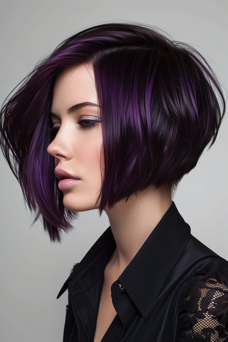 Midnight Purple Hair Ideas 40