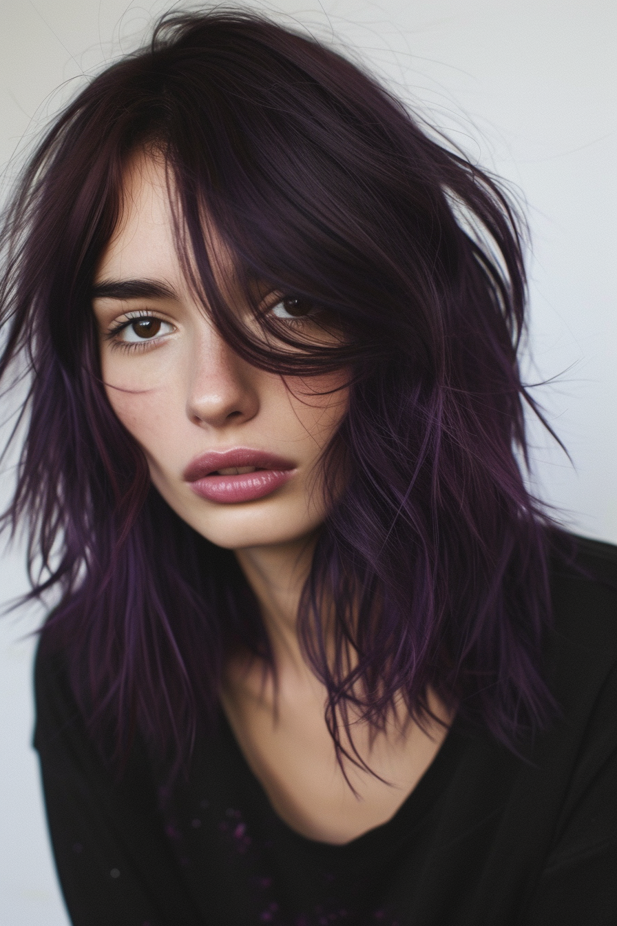 Midnight Purple Hair Ideas 41