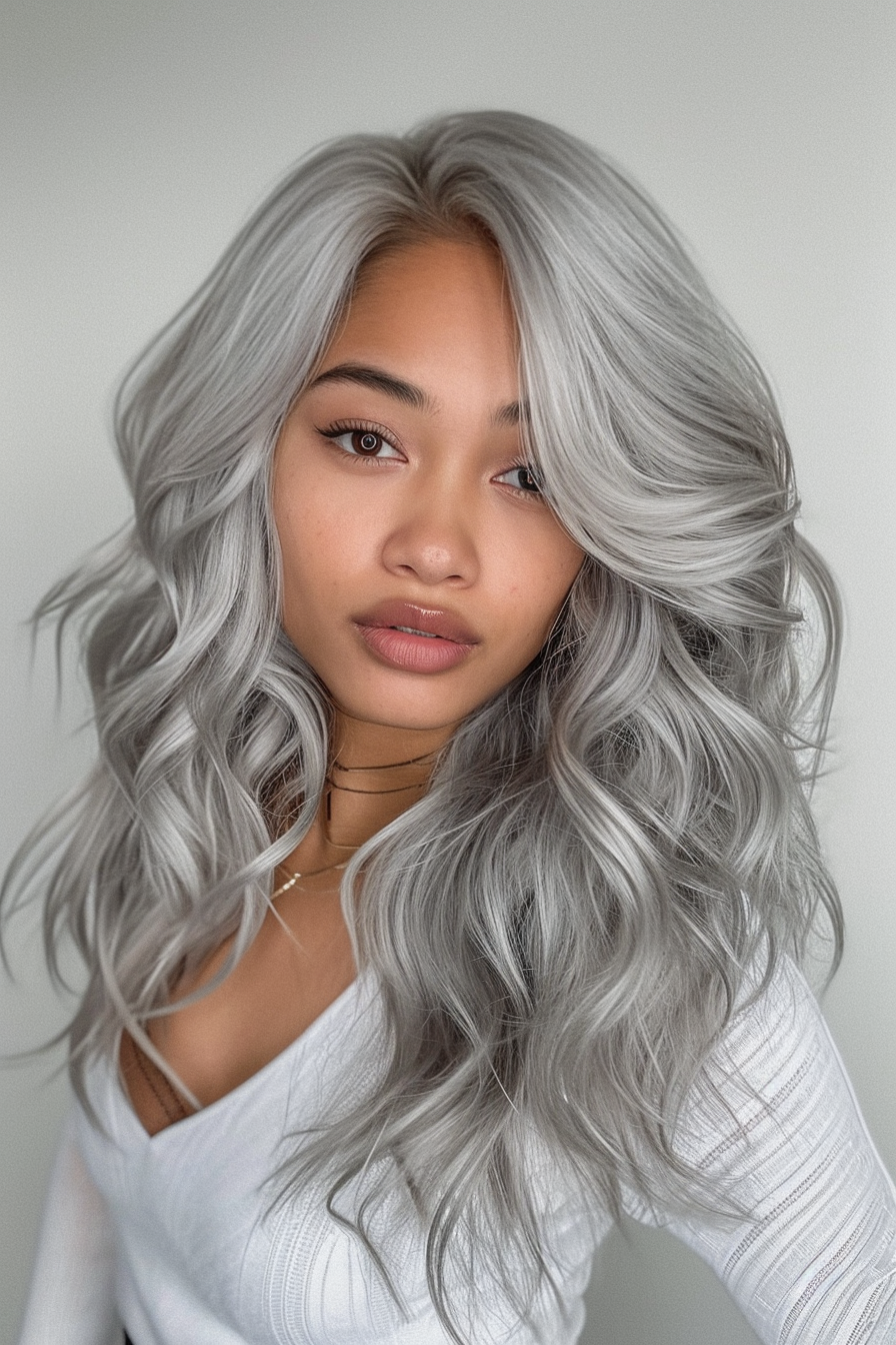 Silver Hair Color Ideas 18
