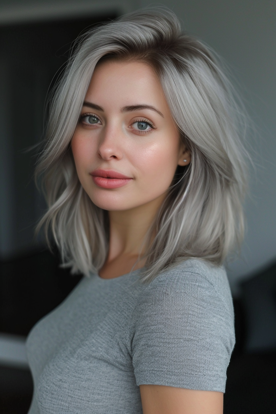 Silver Hair Color Ideas 27