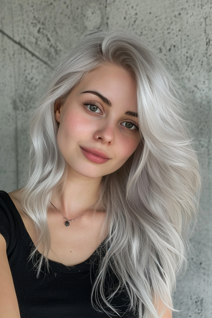 Silver Hair Color Ideas 33
