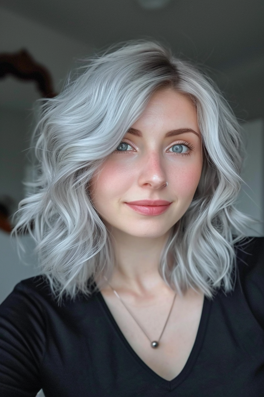 Silver Hair Color Ideas 43