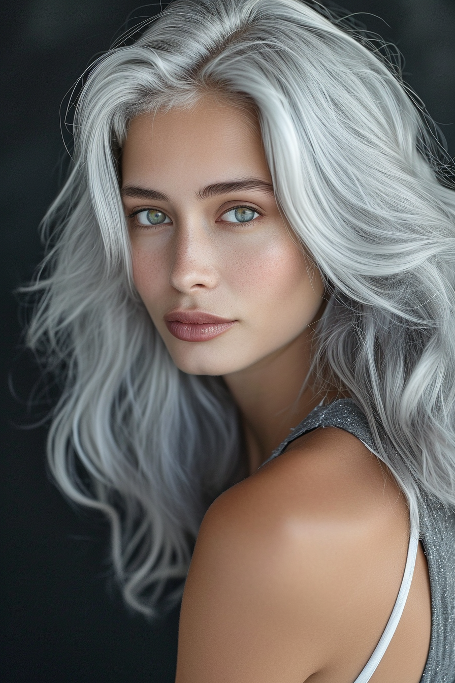 Silver Hair Color Ideas 51
