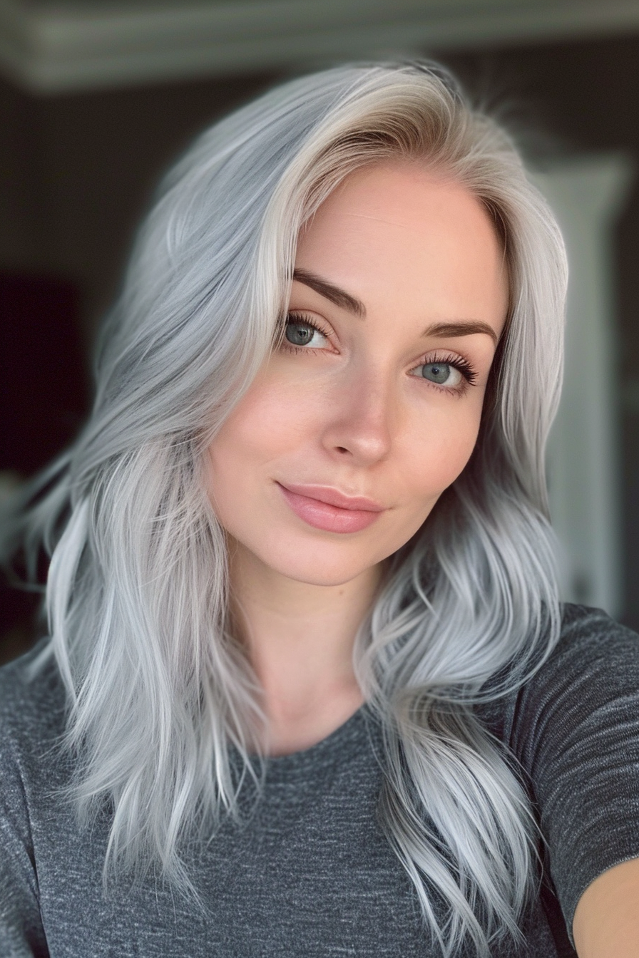 Silver Hair Color Ideas 58
