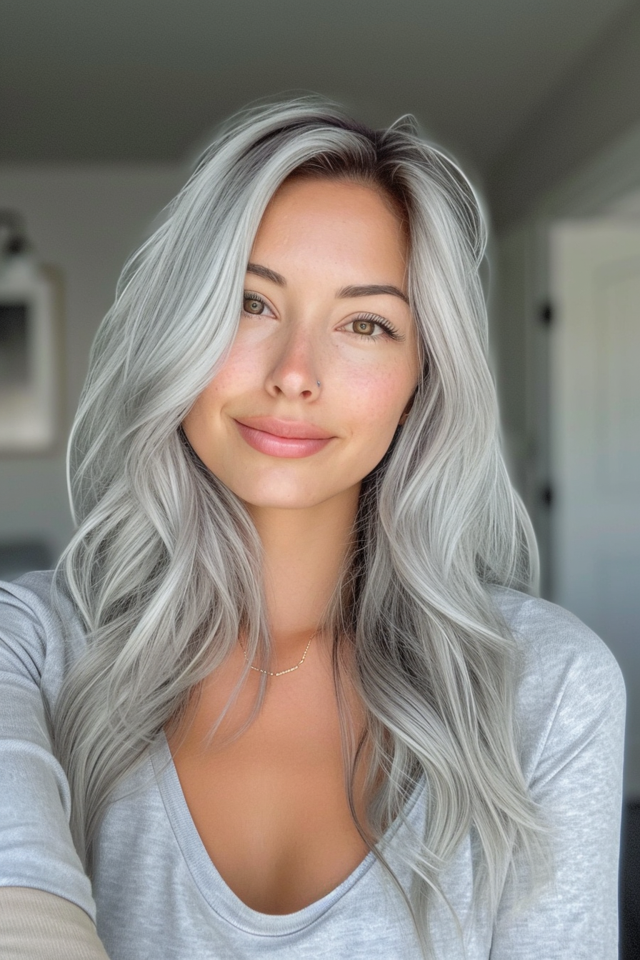 Silver Hair Color Ideas 76