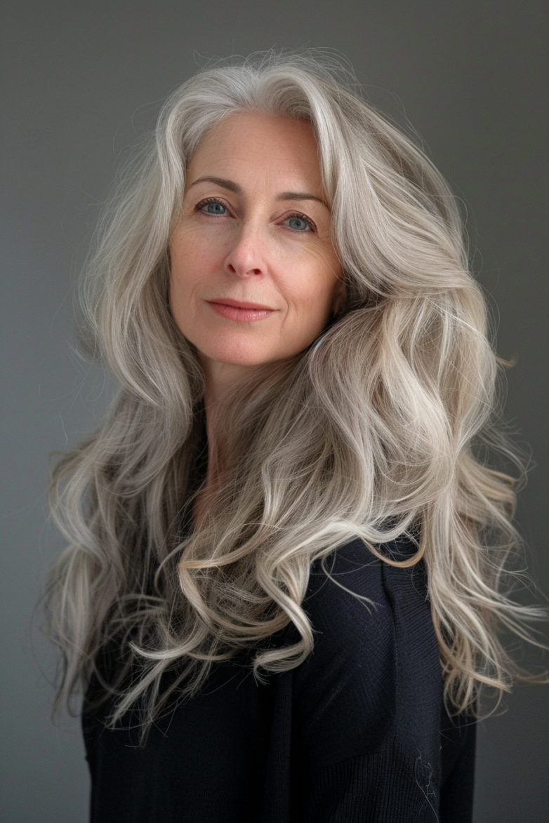 44+ Long Hairstyle Ideas For Women Over 60