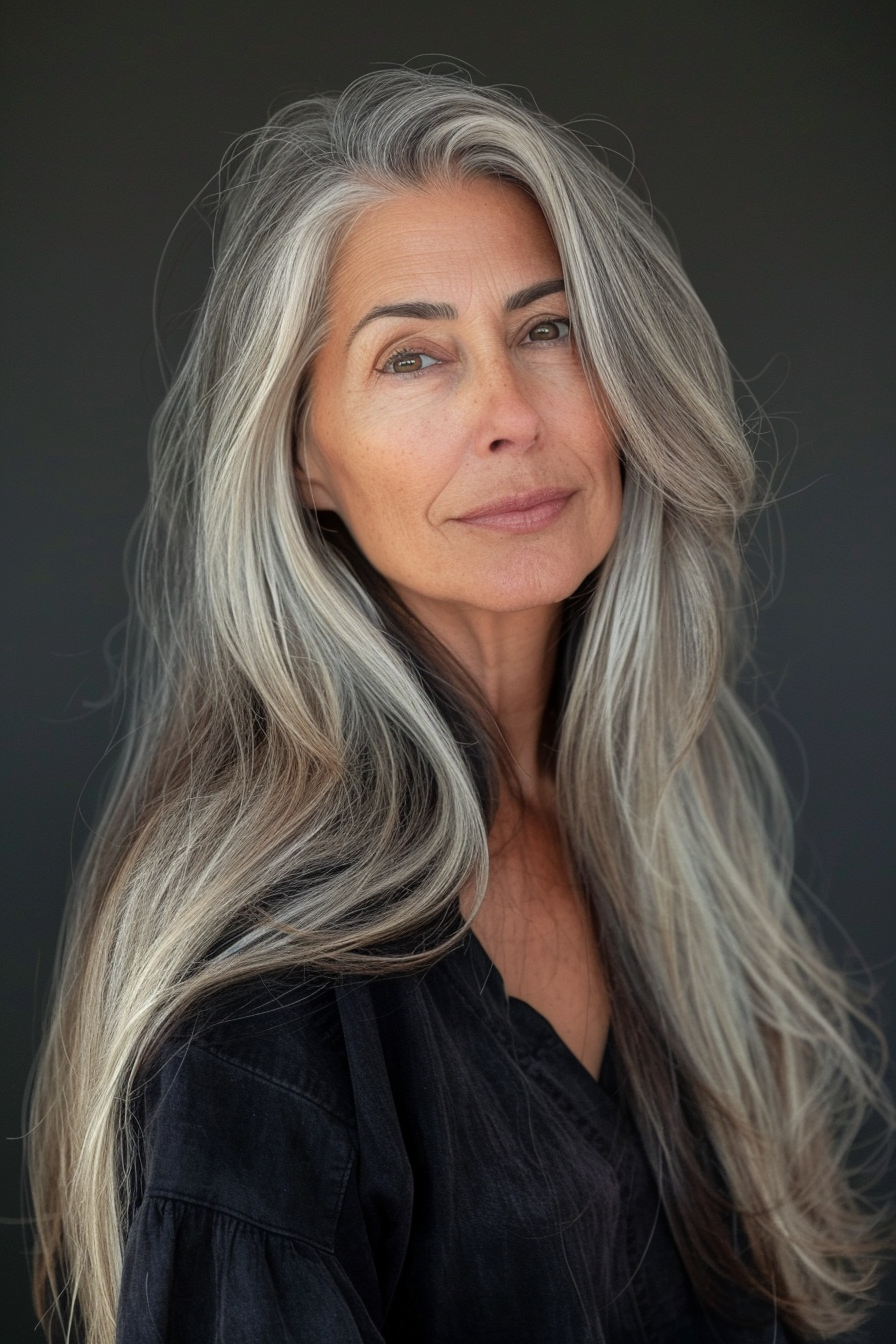 44+ Long Hairstyle Ideas For Women Over 60