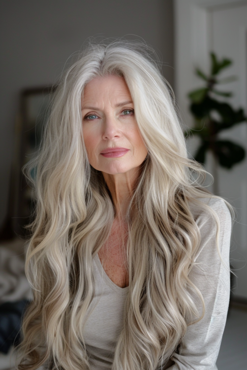 Long Hairstyle Ideas For Women Over 60 30