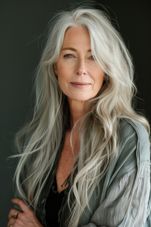 Long Hairstyle Ideas For Women Over 60 38