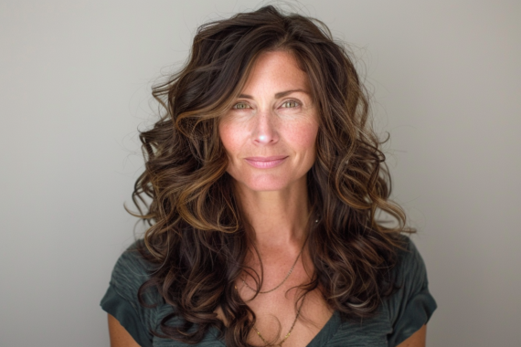 27+ Brunette Curly Hairstyles for Women Over 40